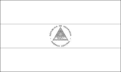 Contour du drapeau Nicaragua à colorier