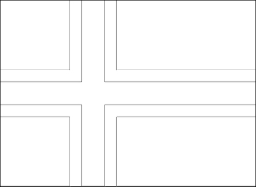 Contour du drapeau Norvège à colorier