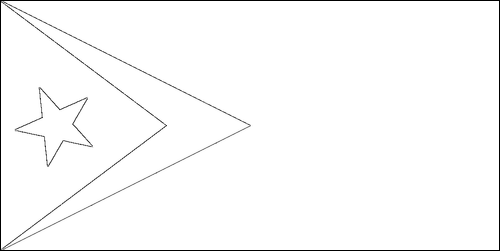 Contour du drapeau Timor oriental à colorier