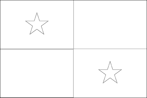 Contour du drapeau Panama à colorier