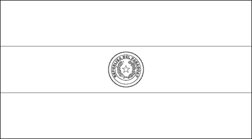 Contour du drapeau Paraguay à colorier