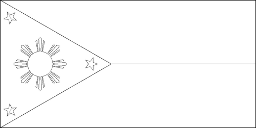 Contour du drapeau Philippines à colorier