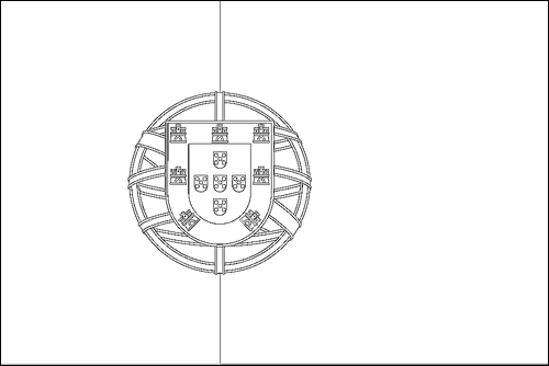 Contour du drapeau Portugal à colorier