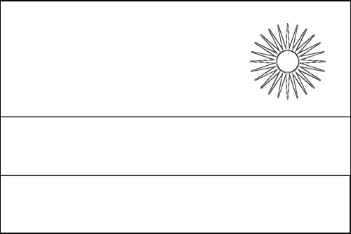 Contour du drapeau Rwanda à colorier