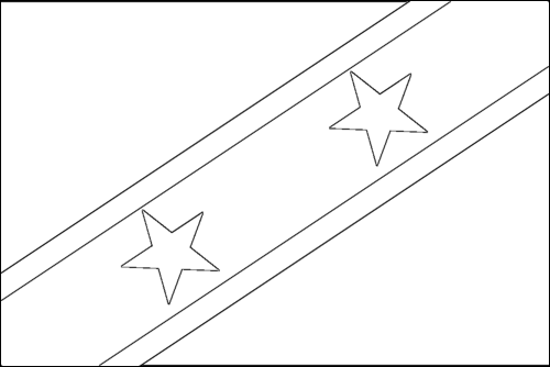Contour du drapeau Saint-Kitts-et-Nevis à colorier