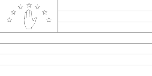 Contour du drapeau Abkhazie à colorier