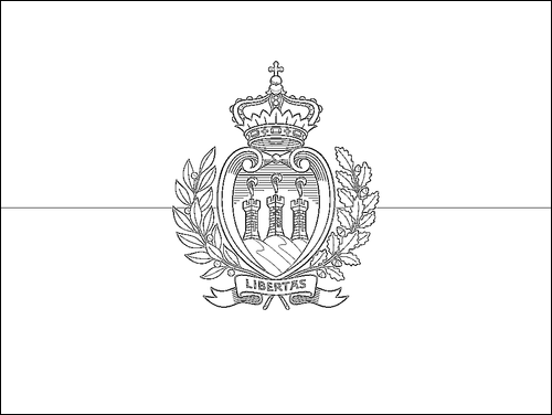 Contour du drapeau Saint-Marin à colorier