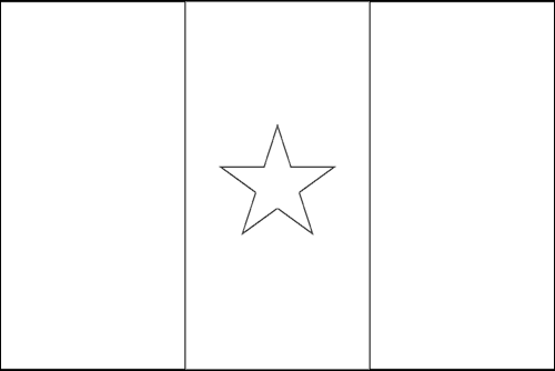 Contour du drapeau Sénégal à colorier