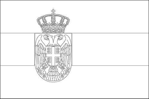 Contour du drapeau Serbie à colorier