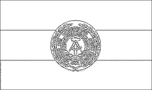 Contour du drapeau Armée nationale populaire (NVA) à colorier