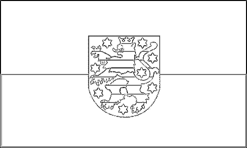 Contour du drapeau Thuringe à colorier