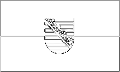 Contour du drapeau Saxe à colorier