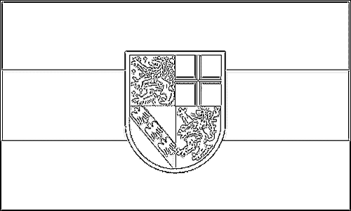 Contour du drapeau Sarre à colorier