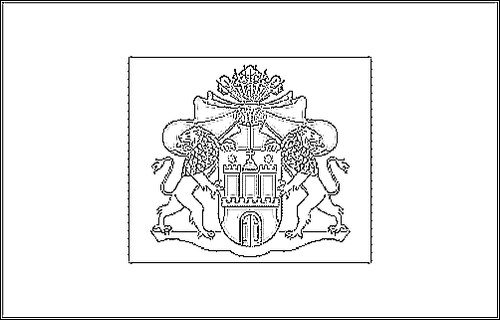Contour du drapeau Hambourg à colorier