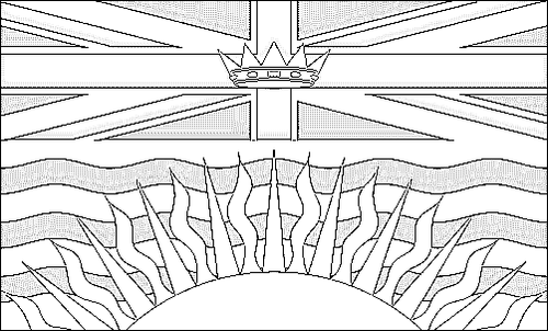 Contour du drapeau Colombie britannique à colorier
