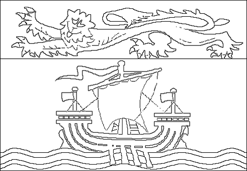 Contour du drapeau Nouveau-Brunswick à colorier