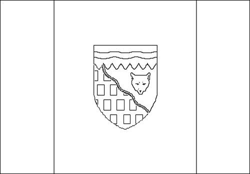 Contour du drapeau Territoires du Nord-Ouest à colorier