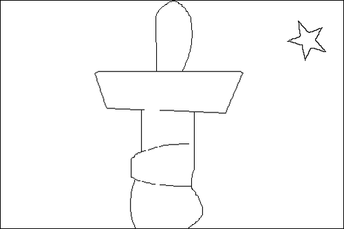 Contour du drapeau Nunavut à colorier