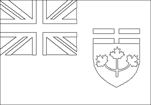 Contour du drapeau Ontario à colorier