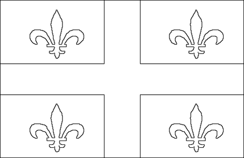 Contour du drapeau Québec à colorier