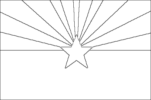 Contour du drapeau Arizona à colorier