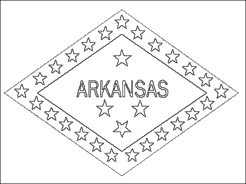 Contour du drapeau Arkansas à colorier