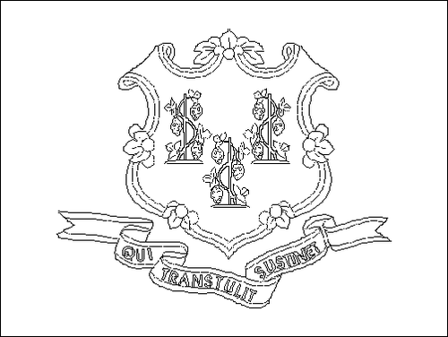 Contour du drapeau Connecticut à colorier