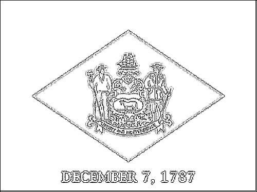 Contour du drapeau Delaware à colorier