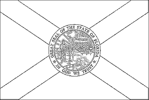 Contour du drapeau Floride à colorier