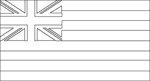 Contour du drapeau Hawaii à colorier