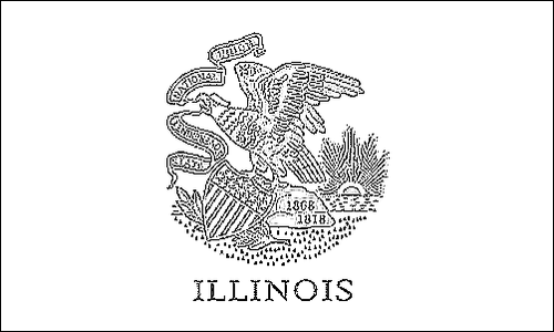 Contour du drapeau Illinois à colorier