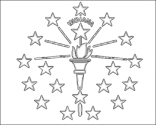 Contour du drapeau Indiana à colorier