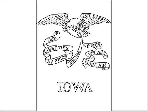 Contour du drapeau Iowa à colorier