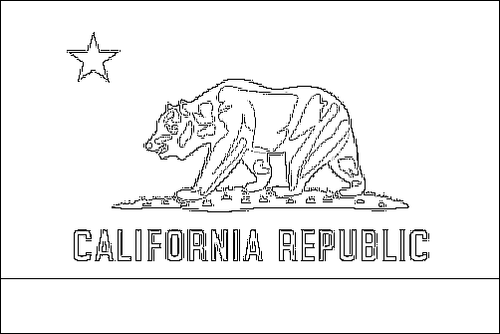 Contour du drapeau Californie à colorier