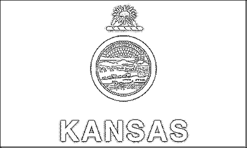 Contour du drapeau Kansas à colorier