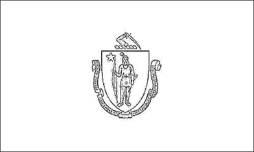 Contour du drapeau Massachusetts à colorier