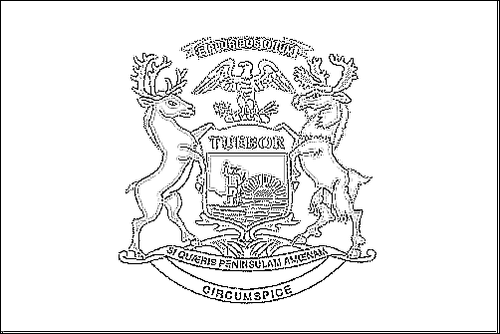 Contour du drapeau Michigan à colorier