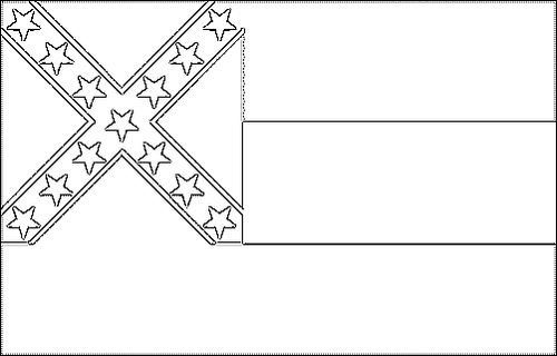 Contour du drapeau Mississippi à colorier