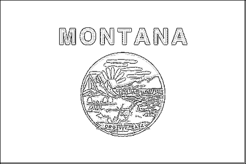 Contour du drapeau Montana à colorier