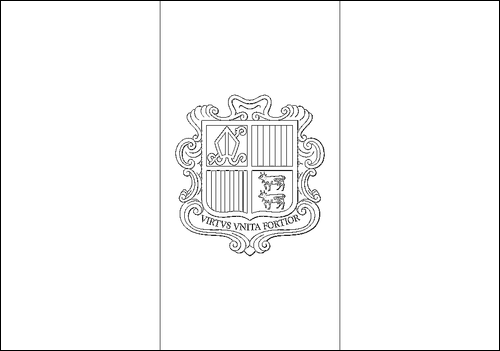 Contour du drapeau Andorre à colorier