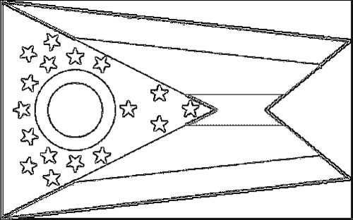 Contour du drapeau Ohio à colorier