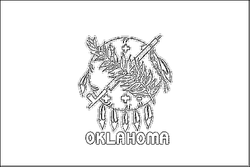 Contour du drapeau Oklahoma à colorier