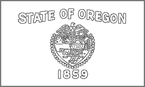 Contour du drapeau Oregon à colorier