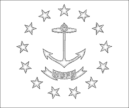 Contour du drapeau Rhode Island à colorier
