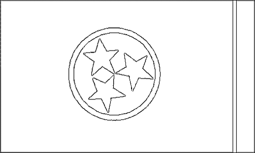 Contour du drapeau Tennessee à colorier