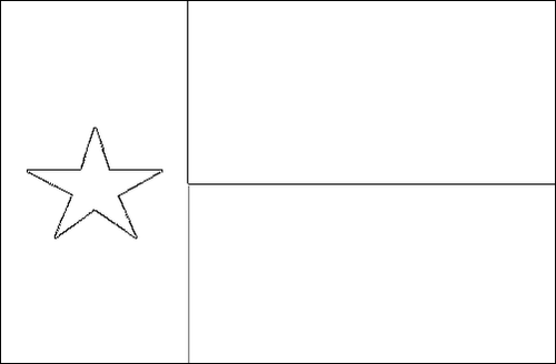 Contour du drapeau Texas à colorier