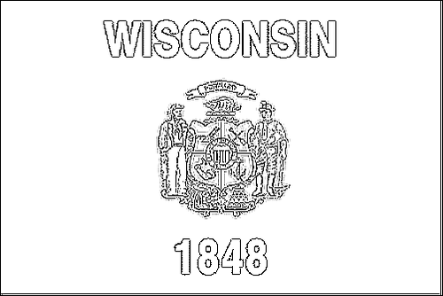 Contour du drapeau Wisconsin à colorier