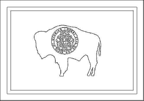 Contour du drapeau Wyoming à colorier