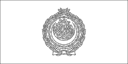 Contour du drapeau Ligue arabe à colorier