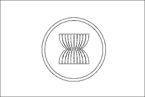 Contour du drapeau ASEAN (Association des nations de l'Asie du Sud-Est) à colorier